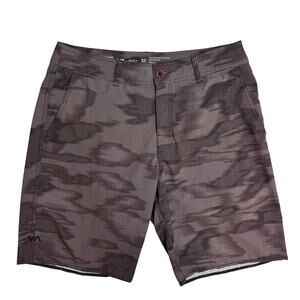 RVCA Shorts Mens 32 Gray Camouflage Performance Stretch Athletic Swim Hybrid